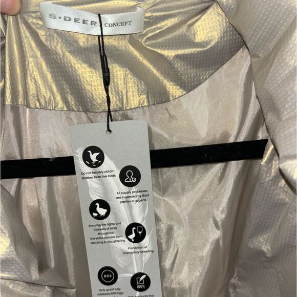 S. Deer/Concepts Gold Goose Down Puffer Coat NWT - Picture 8 of 13